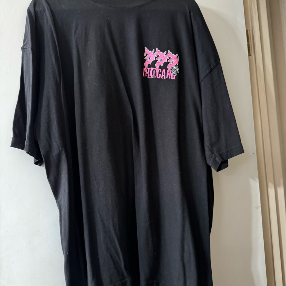 Black Half Evil 333 Glo Gang T-Shirt with Pink Logo